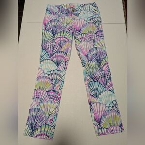 NWT Lilly Pulitzer Callahan Chino Pants Serene Blue Oh Shello Size 0 #24401